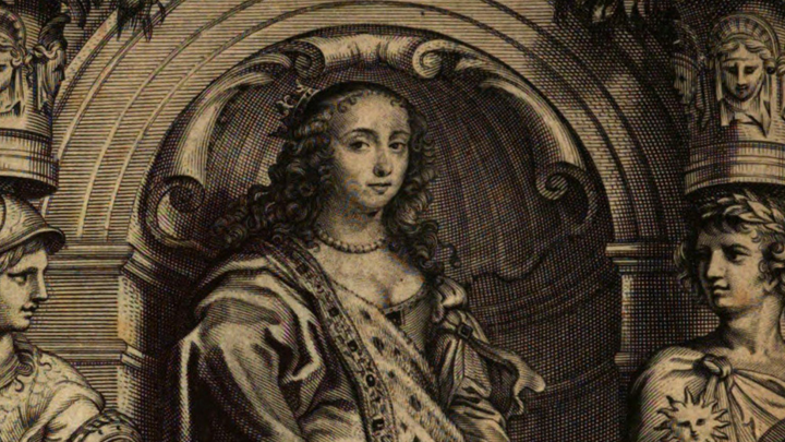 Frontispiece featuring Margaret Cavendish depicted as a classical statue, title "Natures Pictures Drawn"